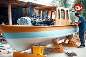 ببینید| فرآیند دیدنی ساخت یک قایق چوبی تندرو به روش تایوانی ها