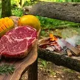 ببینید| غذای روستایی در سوئیس؛ پخت استیک با انبه و پنیر در اعماق جنگل