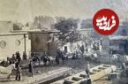عکس؛ سفر در زمان؛ جمعی مردانه در یک تفرجگاه در تهران؛ دوران قاجار