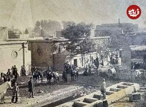 عکس؛ سفر در زمان؛ جمعی مردانه در یک تفرجگاه در تهران؛ دوران قاجار