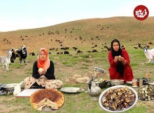 ببینید؛ غذای عشایری در افغانستان؛ پخت دلمه بادمجان و گوشت