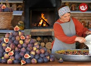 ببینید؛ غذای روستایی در آذربایجان؛ برداشت انجیر و تهیه مربا و پای با آن در روستا