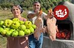 ببینید| غذای روستایی در آذربایجان؛ تهیه اردک شکم پر و پخت کیک اسفنجی