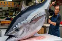 ببینید| برش ماهرانه ماهی تن بلوفین غول پیکر 459 کیلوگرمی در تایوان