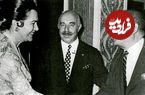 عکس؛ سفر به تاریخ؛ «هژبر یزدانی، ابرسرمایه‌دار دوره پهلوی» در حال دستبوسی «عروس رضاخان»