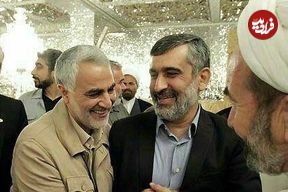 عکس| سفر به تاریخ؛ «سردار حاجی زاده» در کنار «پدر صنعت موشکی ایران»؛ دهۀ 70