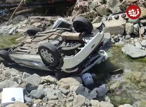 ببینید| سقوط پژو ۲۰۶ به عمق دره در بزرگراه خرازی؛ وضعیت خودرو متلاشی را ببینید
