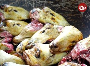 ببینید؛ غذای خیابانی در ازبکستان؛ پخت کله پاچه و روده گوسفند در تاشکند
