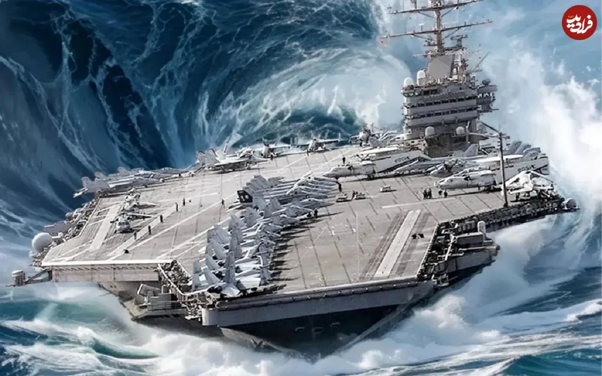 تصاویر؛ چرا ناوهای هواپیمابر سنگین حتی در دریاهای طوفانی هم واژگون نمی‌شوند؟