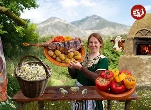 ببینید| غذای روستایی در مراکش؛ چیدن گل های بابونه وحشی و کباب کردن ران بره در تنور