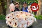 ببینید؛ غذای خیابانی در ایران؛ پخت چلو مرغ برای ۱۰۰ نفر