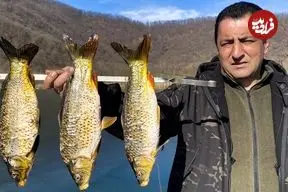 ببینید| غذای روستایی در آذربایجان؛ صید 3 ماهی کپور و کباب کردن آن ها به روشی خاص