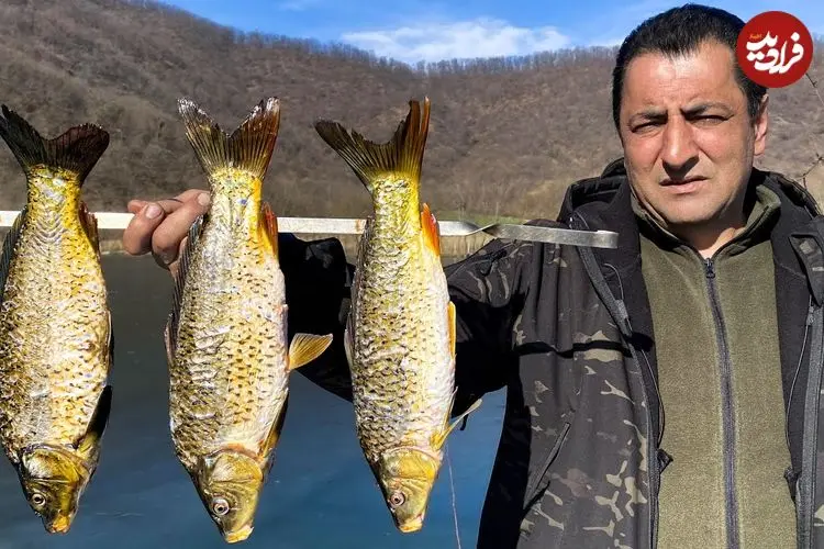 ببینید| غذای روستایی در آذربایجان؛ صید 3 ماهی کپور و کباب کردن آن ها به روشی خاص