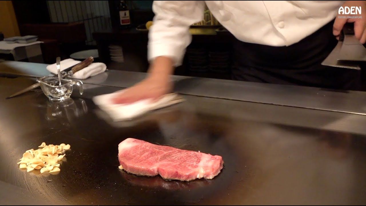(ویدئو) پخت میگو و استیک گوشت 16 میلیون تومانی به سبک زیبای سرآشپز مشهور ژاپنی