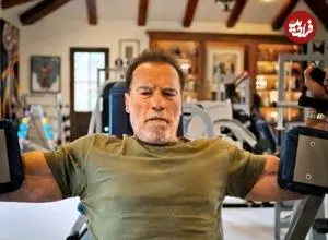 عکس| سفر در زمان؛ «آرنولد» در پشت صحنه فیلم کونان بربر؛ سال 1360