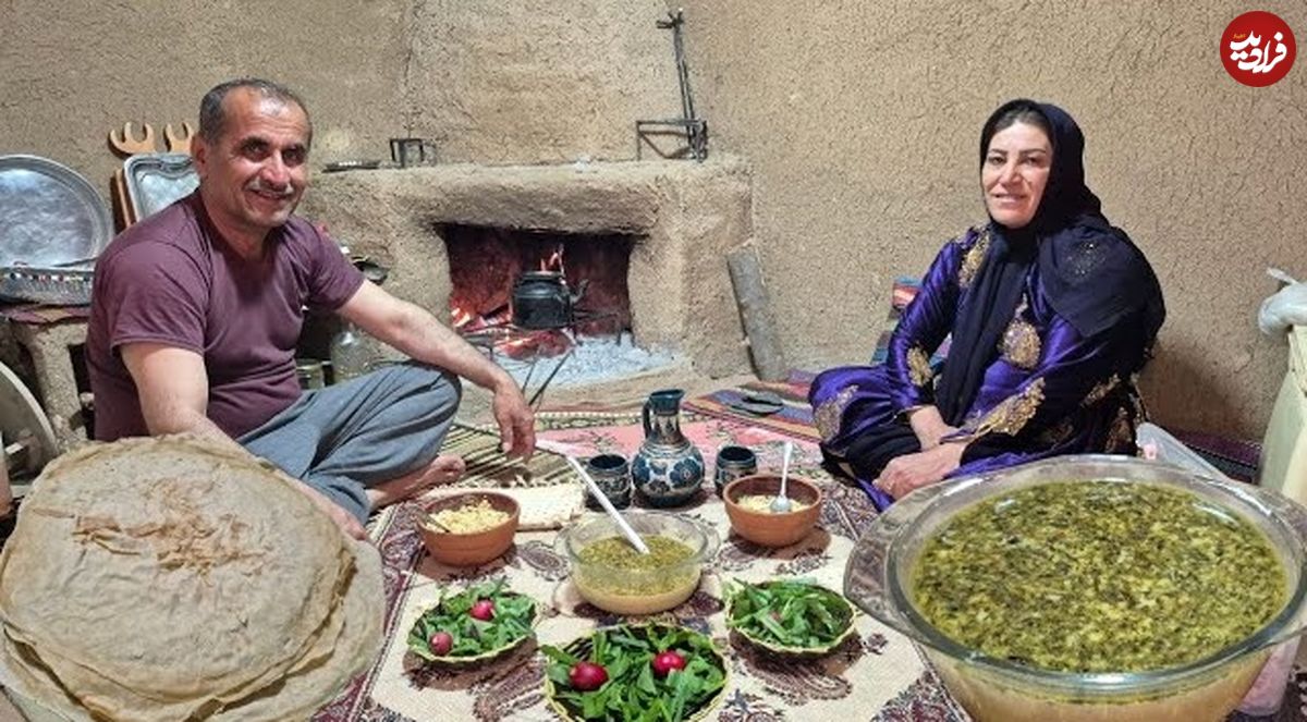 ببینید| غذای روستایی در ایران؛ کاشت گل در باغچه و پخت کله جوش سنتی