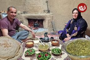 ببینید| غذای روستایی در ایران؛ کاشت گل در باغچه و پخت کله جوش سنتی