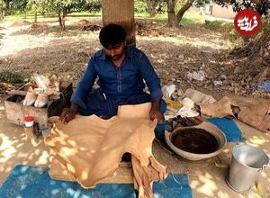 ببینید؛ نحوه دوخت یک کفش سنتی با چرم توسط کفاش ماهر پاکستانی