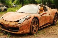 ببینید| مراحل دیدنی بازسازی کامل یک فراری 458 اسپایدر رها شده