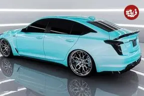 تصاویر؛ کادیلاک CT۵-V بلک‌وینگ؛ قدرت لوکس در رنگ یخ قطبی متالیک