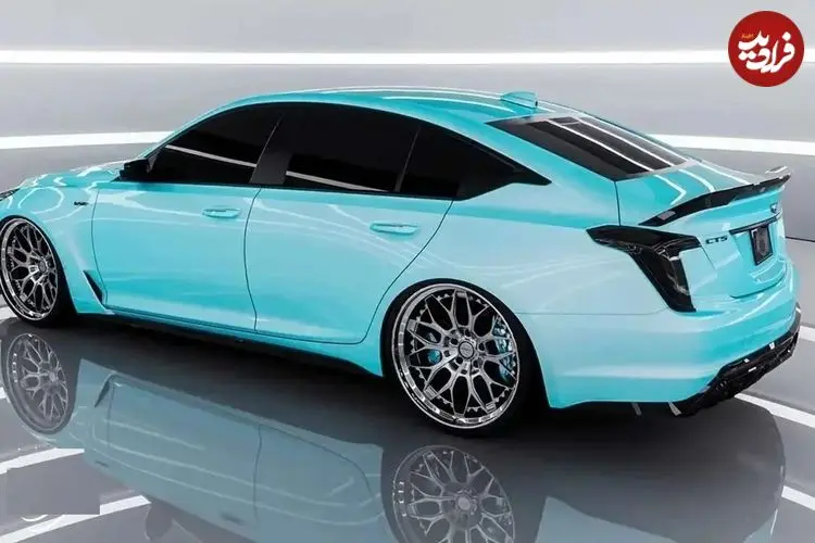 تصاویر؛ کادیلاک CT۵-V بلک‌وینگ؛ قدرت لوکس در رنگ یخ قطبی متالیک