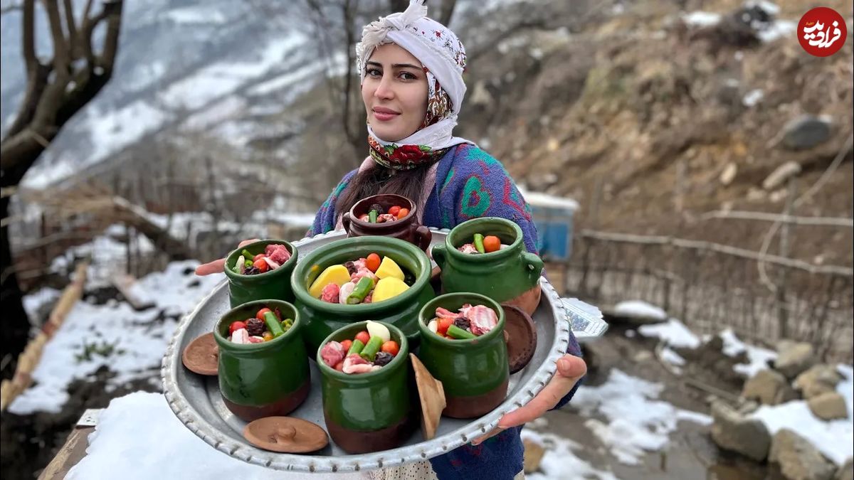 (ویدئو) روش هیجان انگیز خانواده روستایی آستارایی در طبخ دیزی با گوشت گوسفند