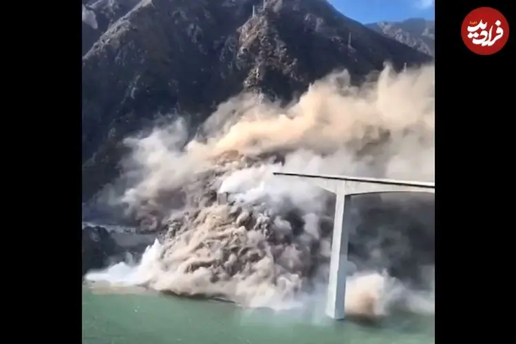 ببینید؛ فروریختن پل ۷۵۸ متری چین تنها ۱۰ ماه پس از افتتاح