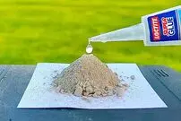 (ویدئو) اگر روی سیمان چسب قطره ای بریزیم چه می شود؟ باورکردنی نیست!