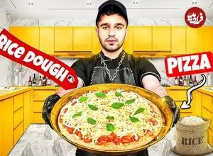 ببینید| غذای خیابانی در ایران؛ پخت پیتزا با مرغ و خمیر برنج