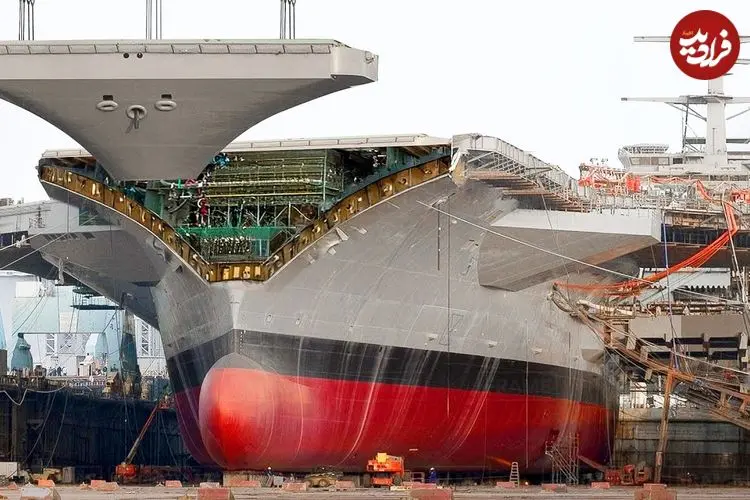 ببینید| چگونه ناو هواپیمابر غول پیکر 13 میلیارد دلاری ساخته می شود؟