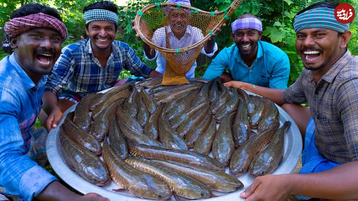 ببینید؛ غذای روستایی در هند؛ پخت یک غذای سنتی با ماهی مورل سرماری