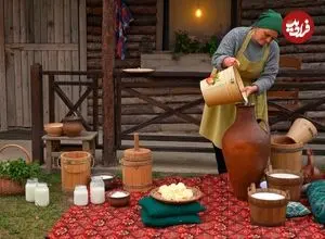 ببینید| غذای روستایی در آذربایجان؛ تهیه کره محلی از شیر و پخت استیک در طبیعت