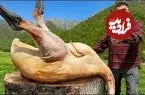 ببینید| غذای روستایی در آذربایجان؛ پخت شترمرغ در طبیعت زیبای روستا