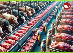 (ویدئو) فرآیند پرورش گاو و مرغ در اروپا؛ کارخانه فرآوری گوشت