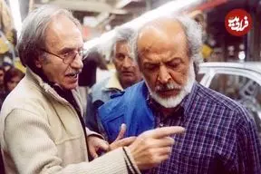 عکس| سفر در زمان؛ «بهروز وثوقی و ایرج قادری» در پشت صحنه فیلم بت در سال 55