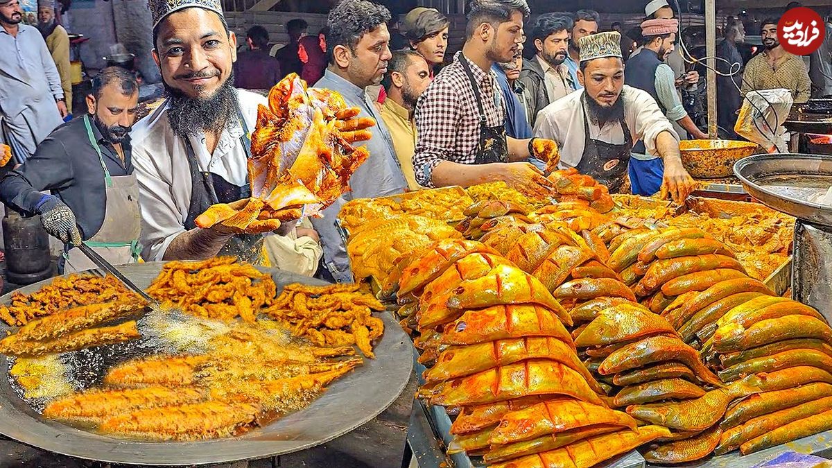 ببینید| غذای خیابانی در پاکستان؛ ماهی سرخ شده و کبابی با ادویه های خاص در کراچی