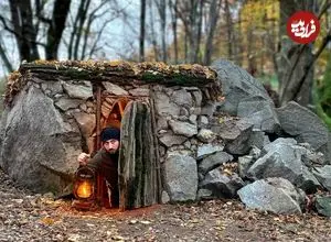 ببینید| فرآیند ساخت یک پناهگاه سنگی و ساده در دل جنگل های آلمان