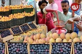 ببینید| غذای خیابانی در پاکستان؛ تهیه آب هلو و آلو در کراچی