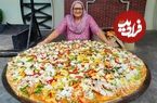 ببینید؛ غذای روستایی در هند؛ پخت یک پیتزای غول پیکر به روش مادربزرگ مشهور