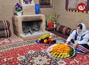 ببینید؛ غذای روستایی در ایران؛ پخت لوبیا پلو با سالاد شیرازی