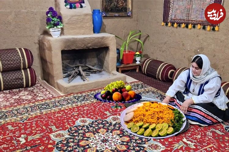 ببینید؛ غذای روستایی در ایران؛ پخت لوبیا پلو با سالاد شیرازی