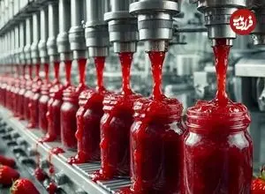 ببینید| فرآیند تولید انبوه مربای توت فرنگی در کارخانه ای مدرن در آمریکا