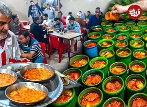 ببینید؛ غذای خیابانی در ایران؛ پخت آبگوشت سنتی و املت در قم 