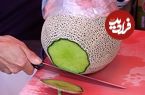 ببینید؛ برش زدن میوه به شیوه میوه فروش کره ای؛ از طالبی و هندوانه  تا آناناس