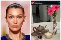 تصاویر؛ حضور گلاب و فرش ایرانی در خانه مدل مشهور؛ نماد چیست؟ 