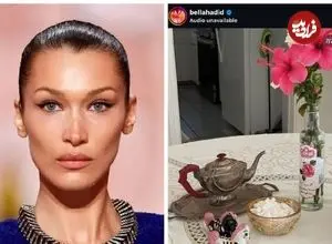 تصاویر؛ حضور گلاب و فرش ایرانی در خانه مدل مشهور؛ نماد چیست؟ 