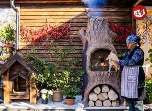 ببینید| غذای روستایی در آذربایجان؛ پخت بوقلمون در فر و در روستا