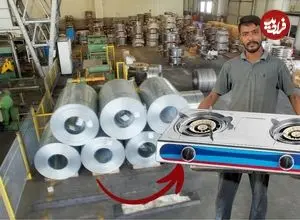 ببینید| مراحل دیدنی تولید اجاق گاز دو شعله در کارگاهی در پاکستان