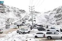 (ویدئو) بارش برف در عربستان