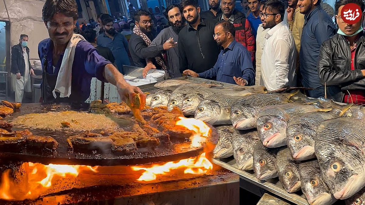 ببینید؛ غذای خیابانی در پاکستان؛ ماهی سرخ شده و کبابی با ادویه های تند در کراچی